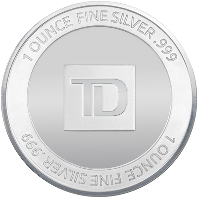 A picture of a 1 oz. TD Silver Round